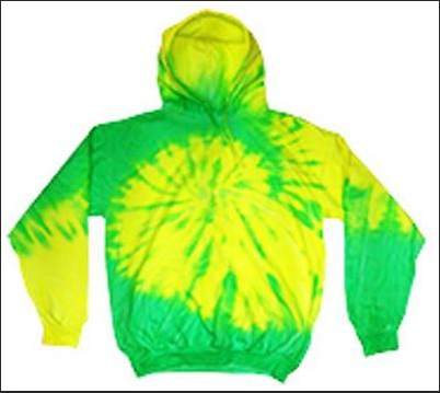 Tie Dye Pullover Hoodie - Flo Yellow & Lime