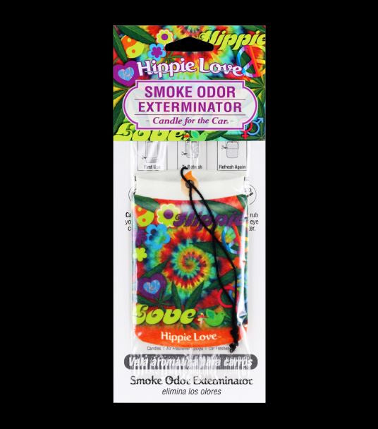 Hippie Love Smoke Odor Exterminator Car Hanger