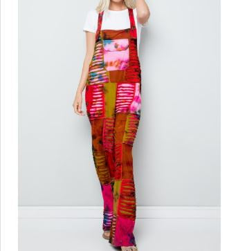 Kathmandu - Razor Cut Tie Dye Patchworks Jumpsuit-Overalls