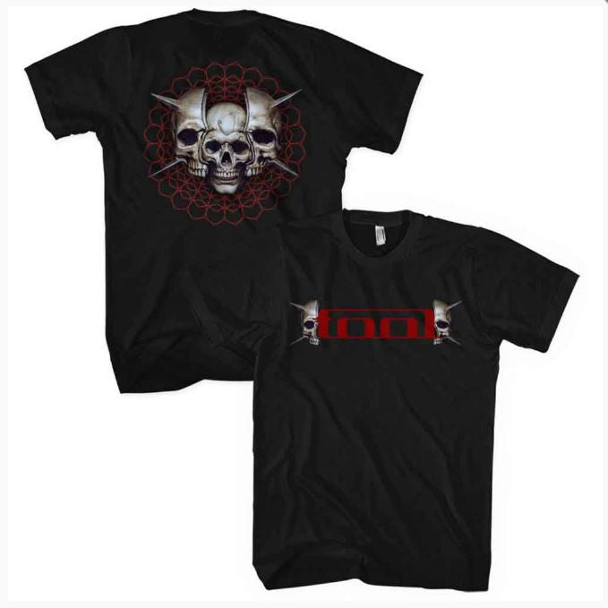 Tool Unisex T-Shirt - Skull Spikes (Back & Sleeve Print)