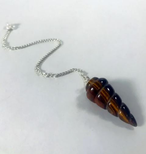 Earth's Elements - Spiral Tigers Eye Pendulum