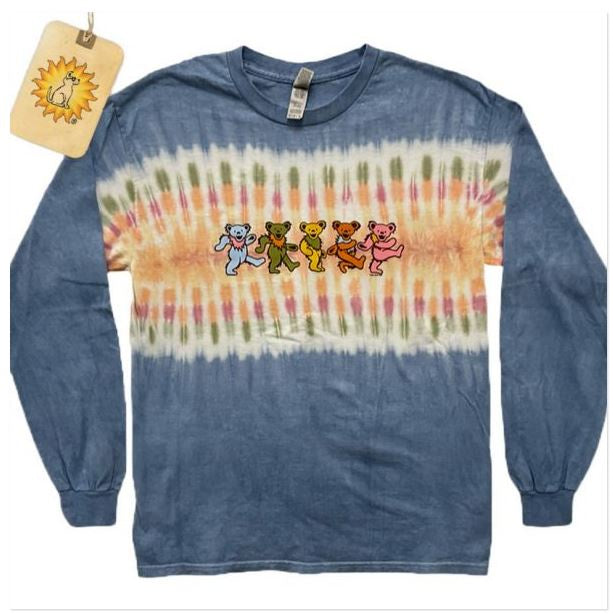 Grateful Dead Bears Track Tie Dye L-Sleeve Shirt