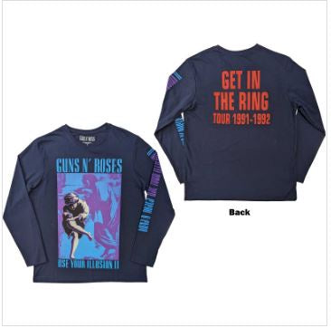 Rock Off - Guns N' Roses Get in the Ring Tour 91-92 L-Sleeve Print Shirt