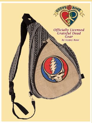 Grateful Dead Steal Your Face Hemp & Cotton Teardrop Sling Bag