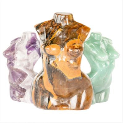 Carved Goddess Gemstone Statue