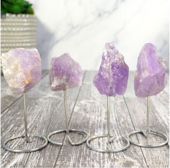 Nature's Artifacts - Mini Amethyst on Silver Metal Base