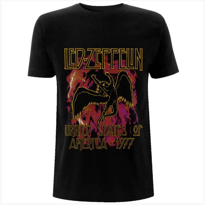 Rock Off - Led Zeppelin "Black Flames" Unisex T-Shirt