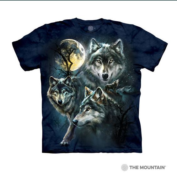 The Mountain - "Moon Wolves Collage" Tie Dye T-Shirt