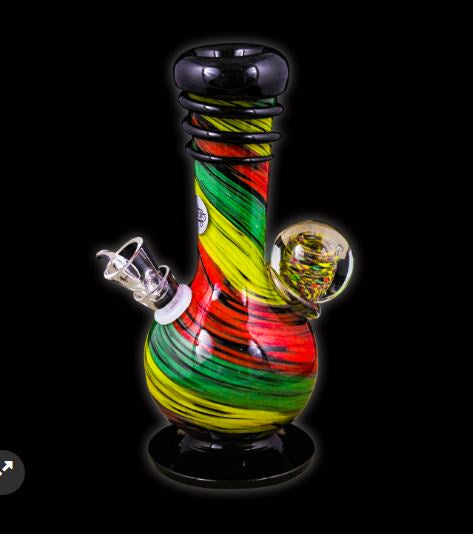 Twisted Sisters - 8" Vase w/Large Marble Water Pipe RB17