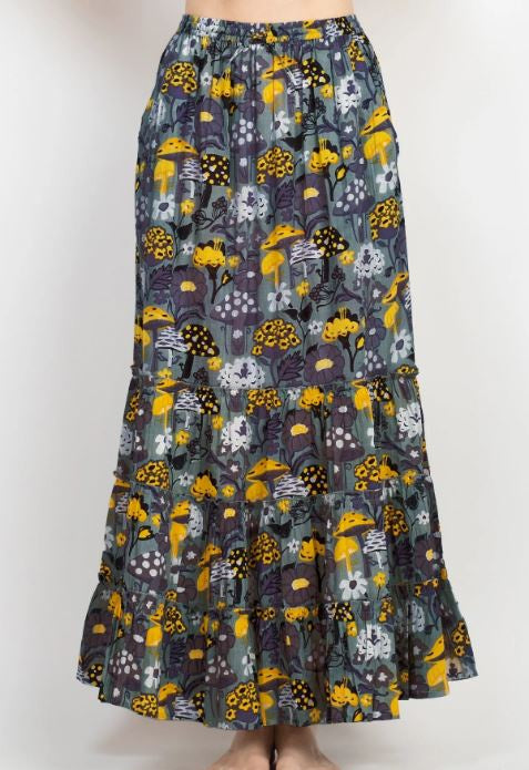 Lakhay's - Mushroom Print Maxi Skirt