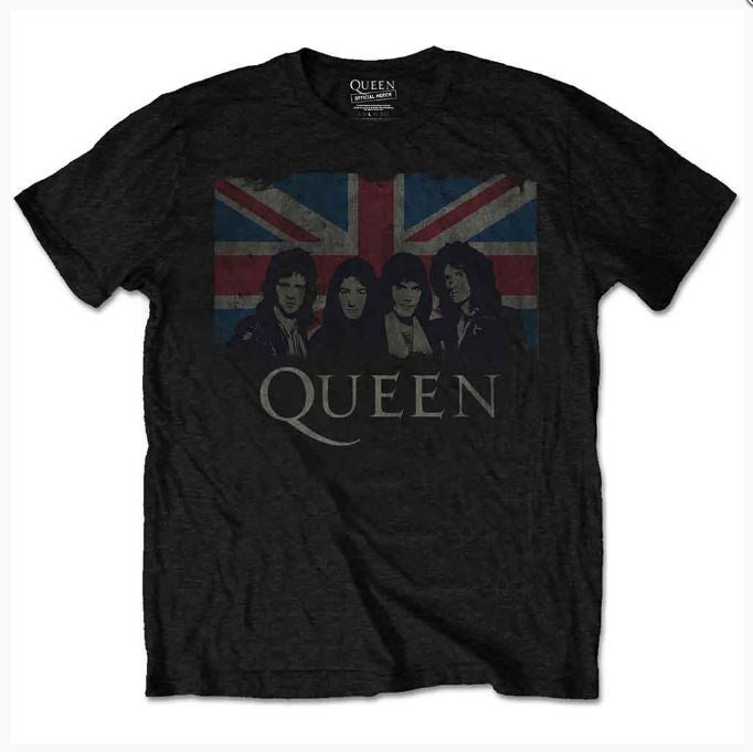 Rock Off - Queen 'Vintage Union Jack' Unisex T-Shirt