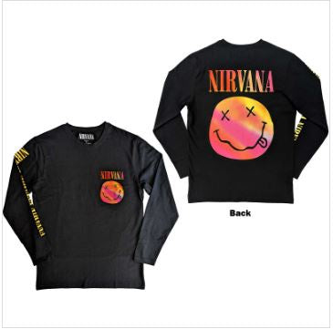 Rock Off - Nirvana Gradient Happy Face Unisex L-Sleeve Print Shirt