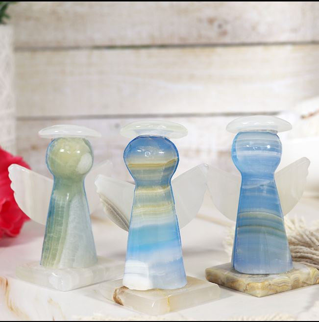 Natures Artifacts - White Onyx Stone Angel