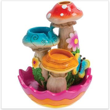 Fujima - 6.5" Flower Tri-Mushroom Backflow Burner