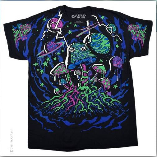 Liquid Blue - Shroom Galaxy Black T-Shirt