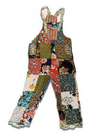 Patchwork Jumper Overalls