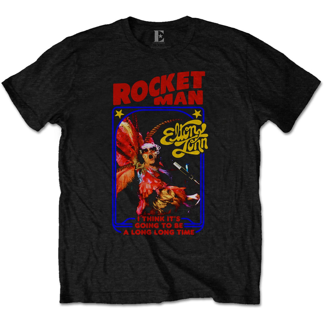Elton John Unisex T-Shirt: Rocket Man Feather Suit (RO)