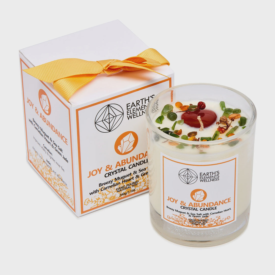Earth's Elements - Crystal Candle Joy & Abundance