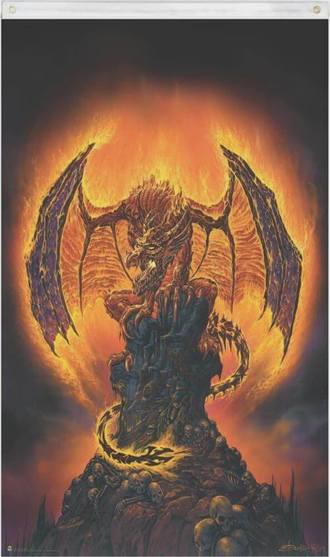 Harbinger of Fire Black Light Fly Flag