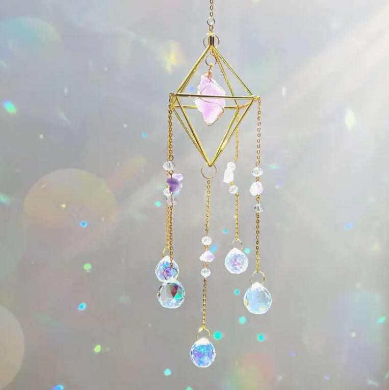 Celestial Habit Large Amethyst Crystal Suncatcher