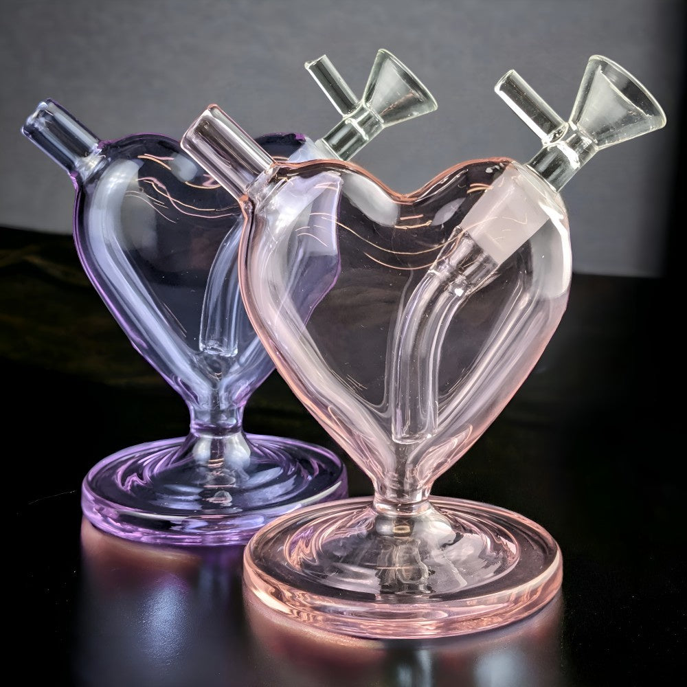 Inhale Romance - 4.5" Heart-Shaped Twist Water Pipe