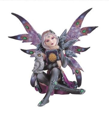 GSC - Purple Fairy Reading w/Owl Statue