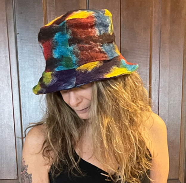 Jayli - Rainbow Tie Dye Hemp Bucket Hat Rainbow