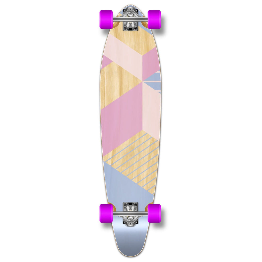 Kicktail Longboard - Geometric Purple