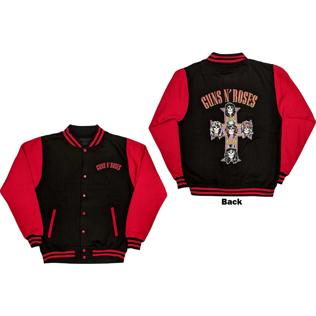 GUNS N' ROSES UNISEX VARSITY JACKET: APPETITE FOR DESTRUCTION (BACK PRINT)