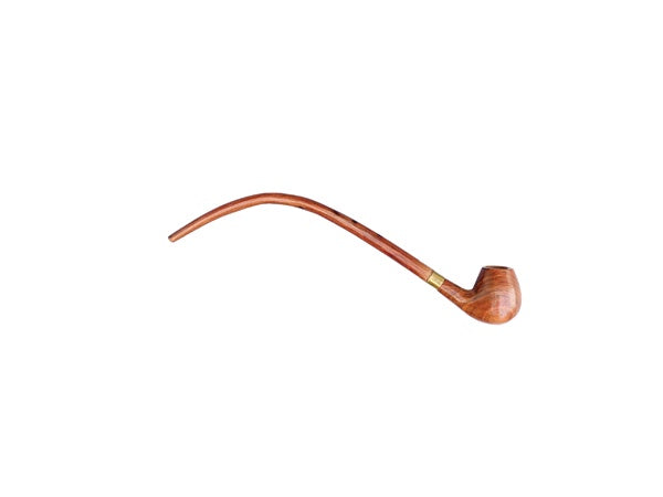 Handcarved Wood & Brass Gandalf Pipe Brown