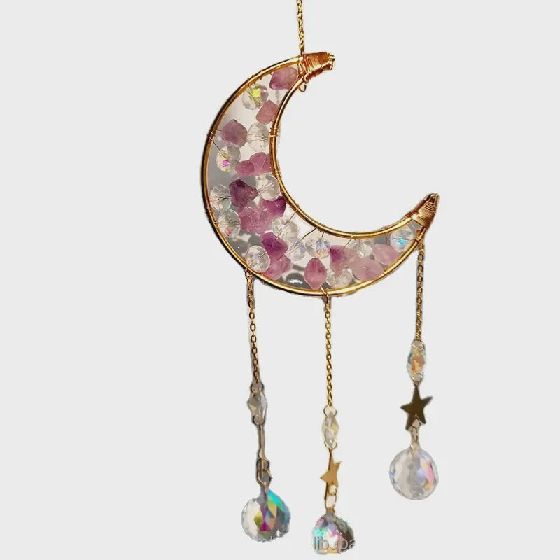 Amethyst Half Moon Suncatcher