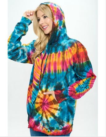KI - Long Sleeve Tie Dye Hoodie TH-1698