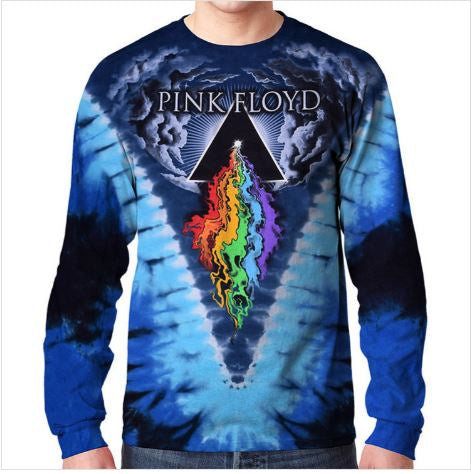 Liquid Blue - Pink Floyd "Prism River" Tie-Dye L-Sleeve T-Shirt