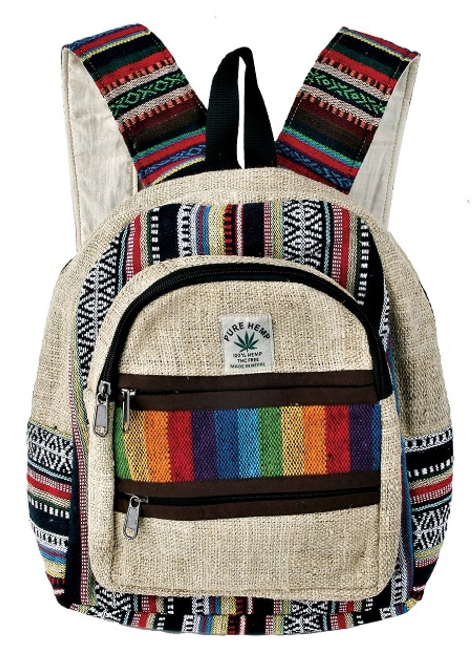 Foot Path Trading - Medium Hemp Rainbow Back Pack