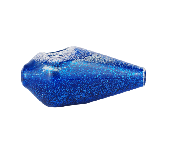 3.1" Glycerin Filled Glass Hand Pipe Diamond Design