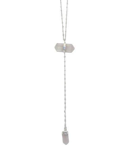Earths Elements - Rose Quartz Double Crystal Necklace