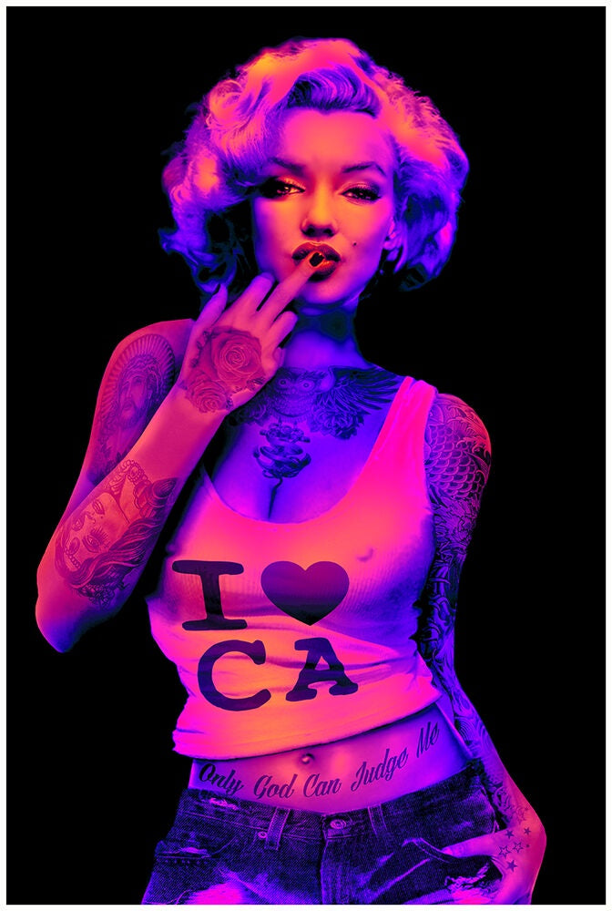 I Love CA - Non Flock Blacklight Poster