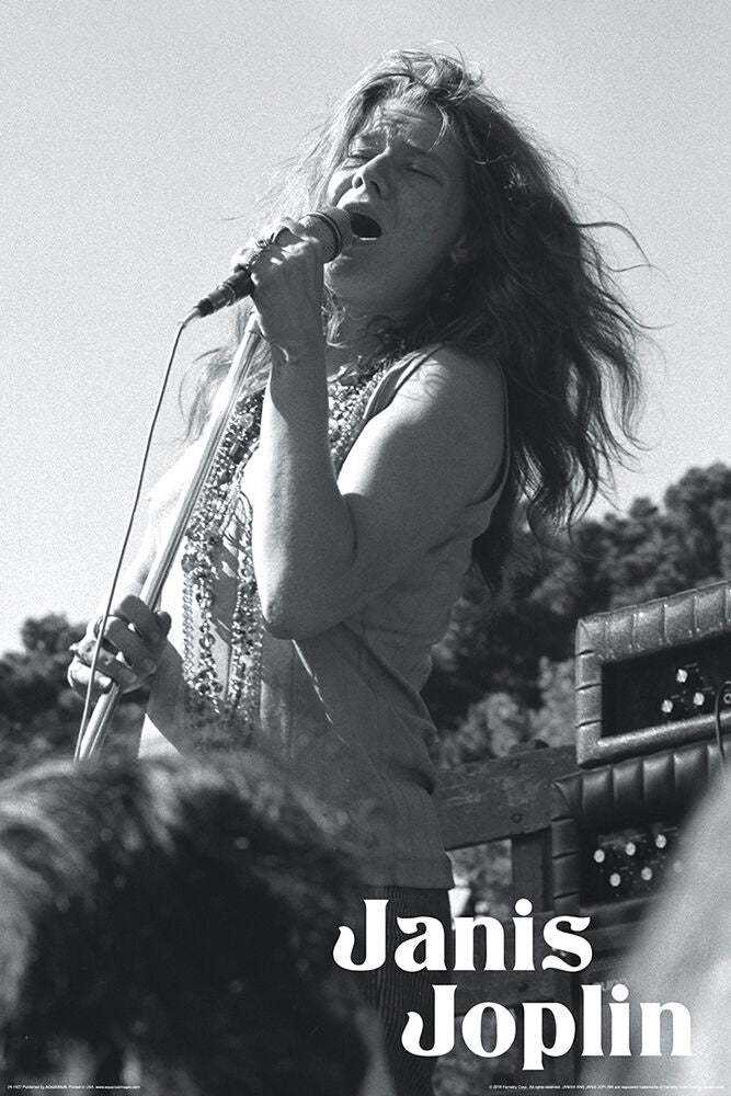 Janis Joplin Black & White Poster