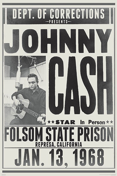 Johnny Cash Folsom State Poster