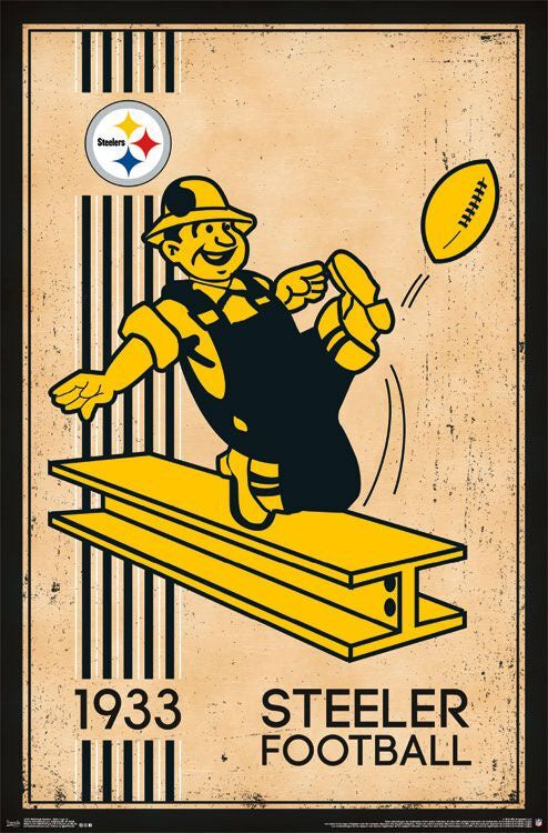 Pittsburgh Steelers Retro Logo Poster