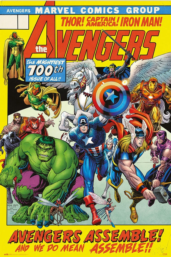 Avengers 100th Comic Cover Poster