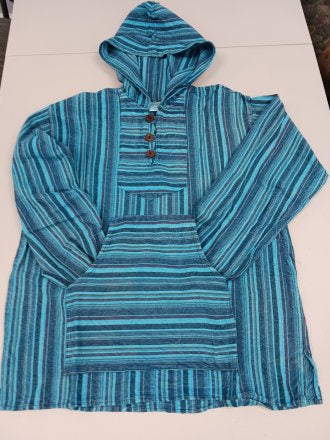 Acid Wash Striped Hoodie