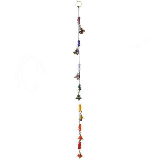 Oceanic - Hanging Bells w/Chakra Rainbows on Cord