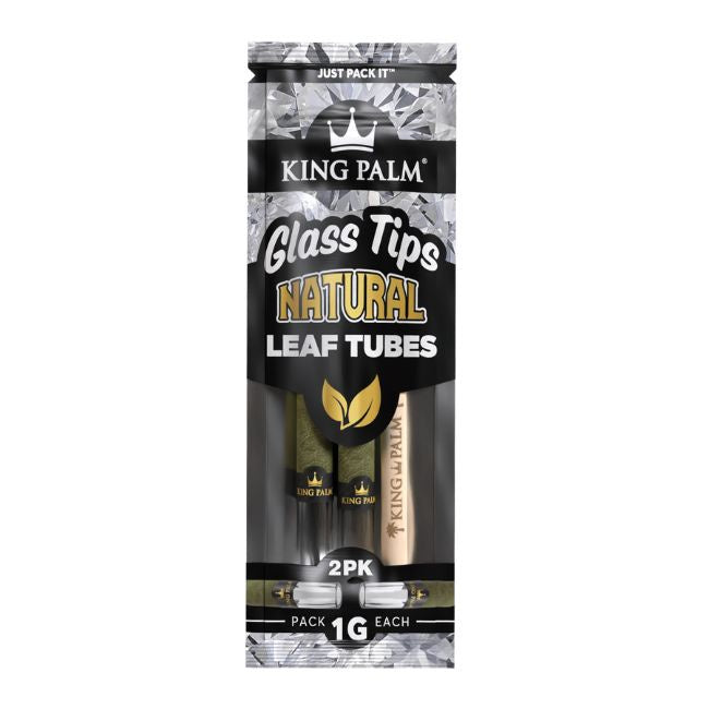 King Palm Natural Cones w/Glass Tip - 2pk