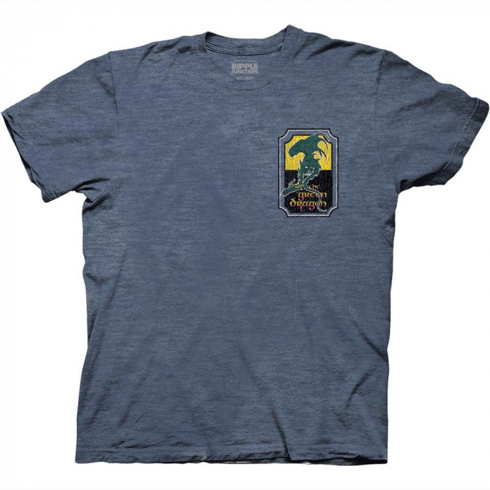 Lord of the Rings The Green Dragon Shire Map Heather Blue T-Shirt