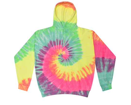 Colortone Youth Tie Dye Hoodie - Minty Rainbow