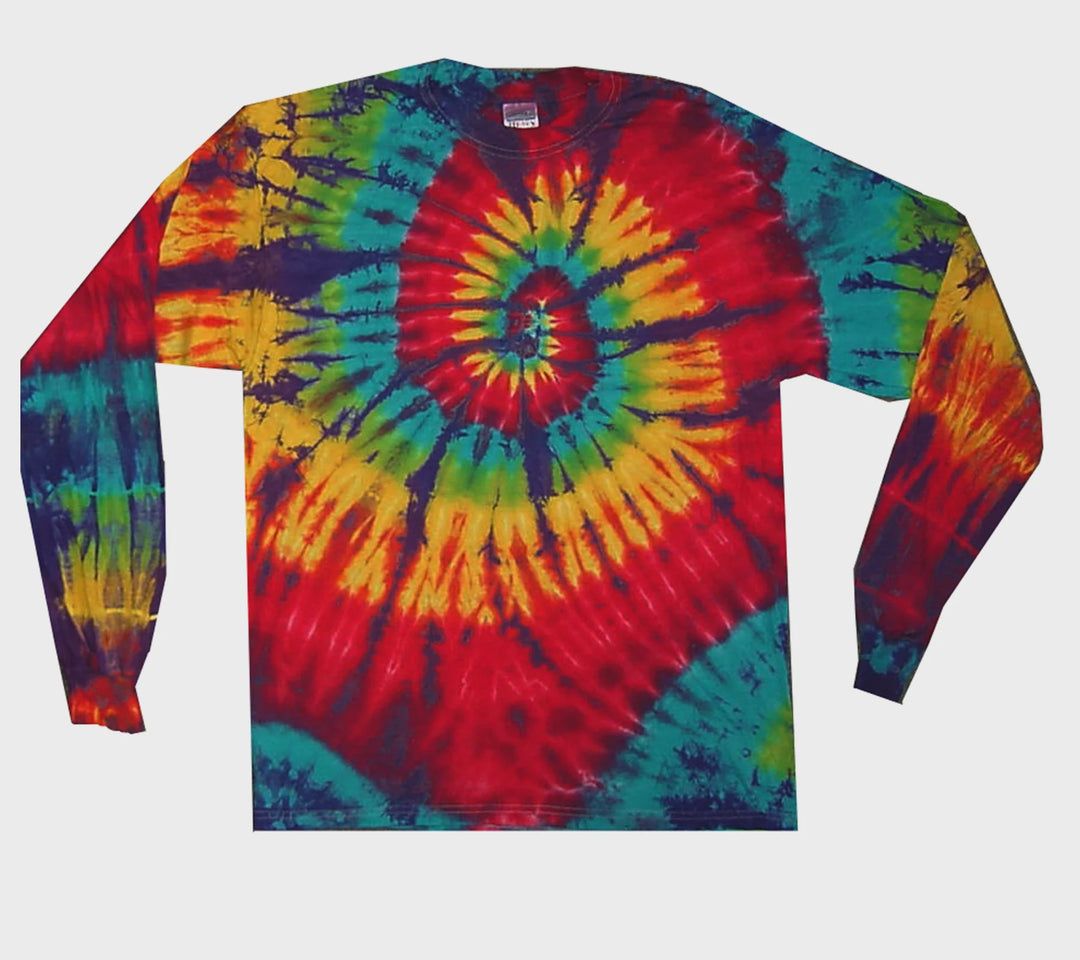 HappyLife - Rainbow Spiral L-Sleeve Tie Dye Shirt