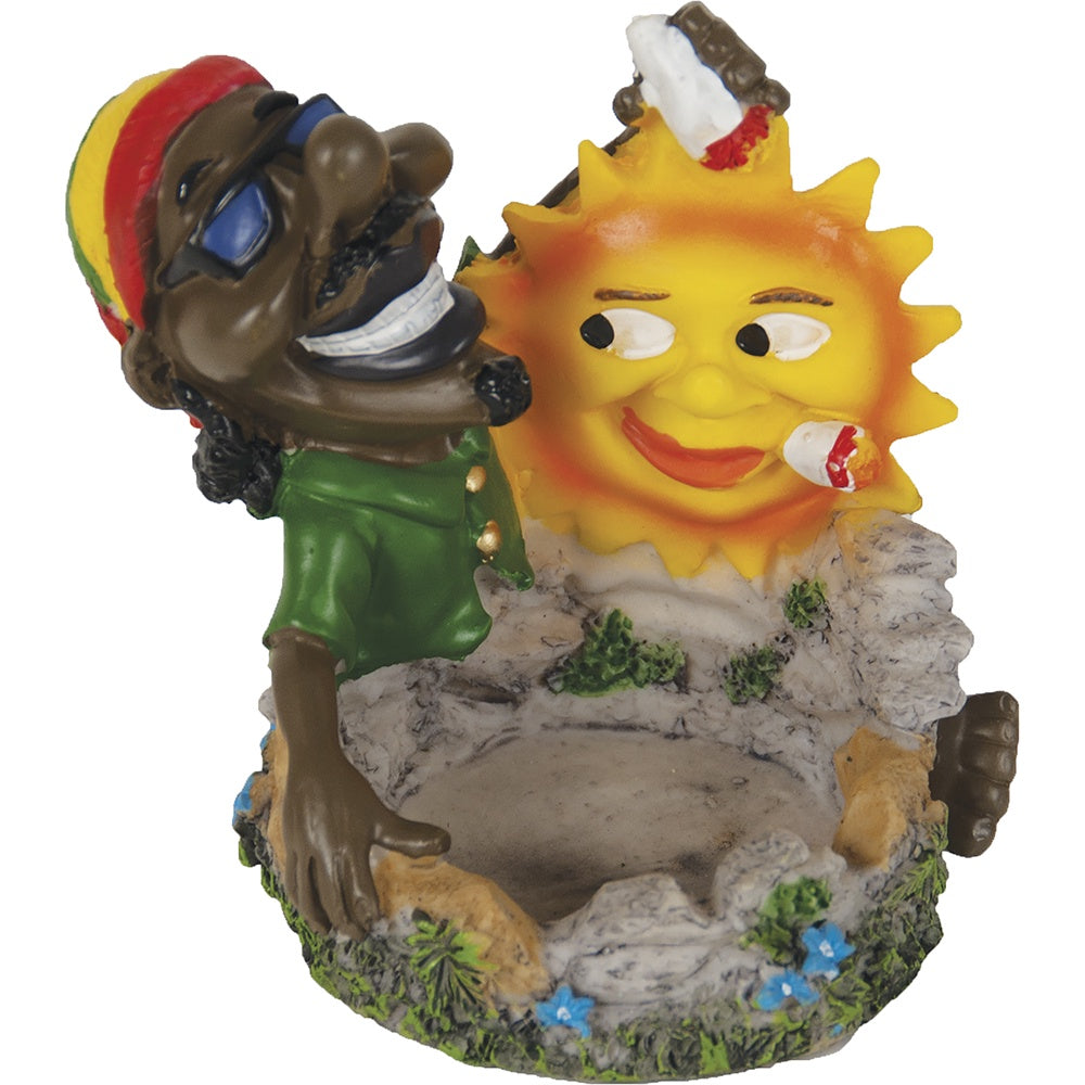 Jamaican Smoking Sun Polyresin Ashtray LT123