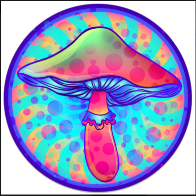 Magic Mushroom 4x4" Sticker