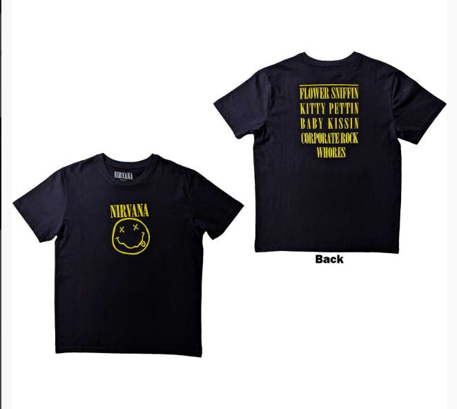 Rock Off - Nirvana 'Flower Sniffin' Unisex Two-Sided T-Shirt